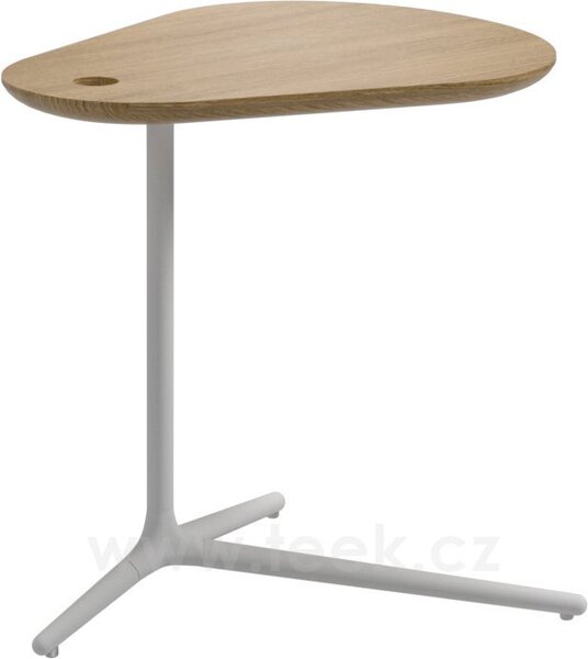 Gloster Odkládací stolek Trident, Gloster, deska ovál 52,5x43,5x50 cm, rám lakovaná nerez barva meteor, deska teak