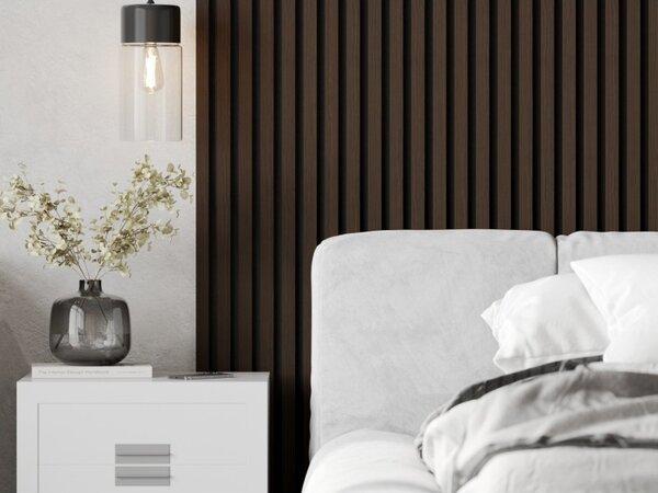 Mexen Lam-F, akustické stěnové lamely 275 × 30 cm, plstěný podklad 8 mm, technická dýha, ořech palisandrový, S105-275307-3015-021