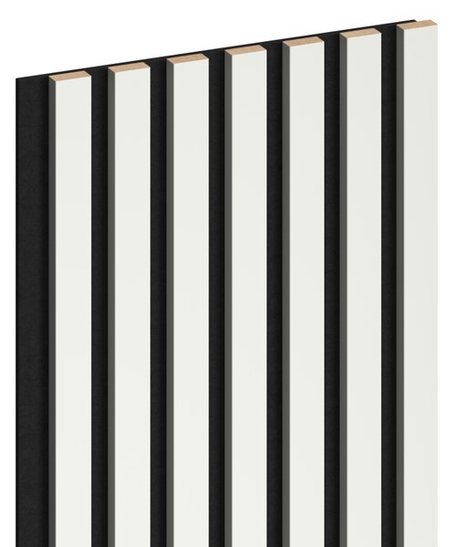 Mexen Lam-F, akustické stěnové lamely 275 × 31,5 cm, filc 6 mm, bílá matná, S105-275317-2812-051