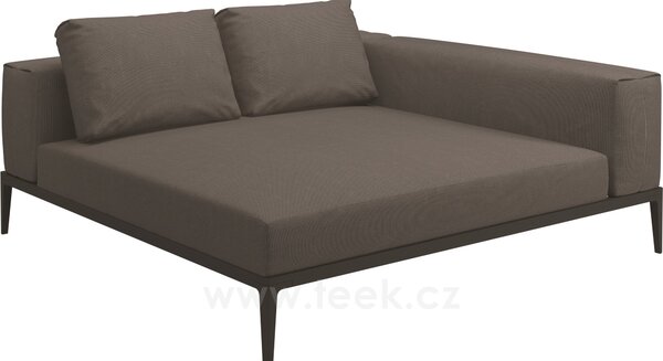 Gloster Postelový díl 2-místný pravostranný/levostranný s područkou Grid, Gloster, 180x180x85 cm, rám hliník barva meteor, sedáky kat. B barva dle vzorníku