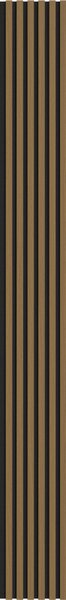 Mexen Lam-F, akustické stěnové lamely 275 × 30 cm, plstěný podklad 8 mm, technická dýha, teak zlatavý, S105-275307-3015-014