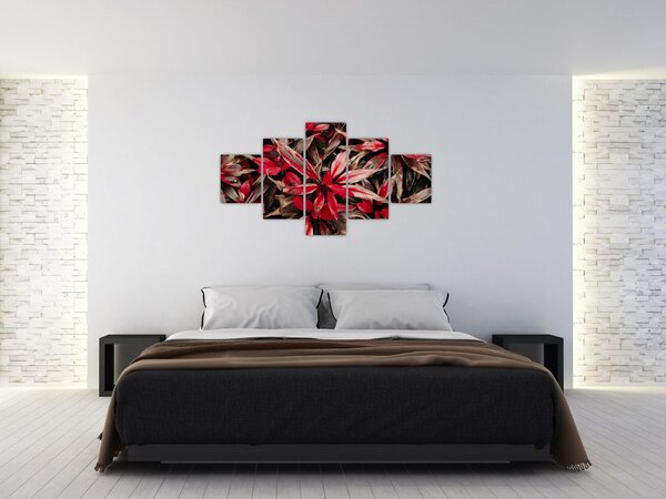 Obraz červených okvětních lístků (125x70 cm)