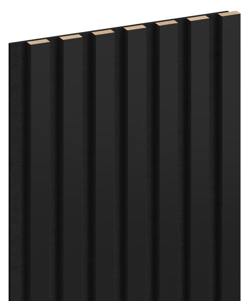 Mexen Lam-F, akustické stěnové lamely 275 × 31,5 cm, filc 6 mm, černá lesklá, S105-275317-2812-055