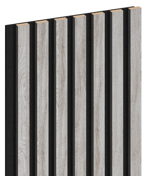 Mexen Lam-F, akustické stěnové lamely 275 × 31,5 cm, filc 6 mm, dub ledový, S105-275317-2812-061