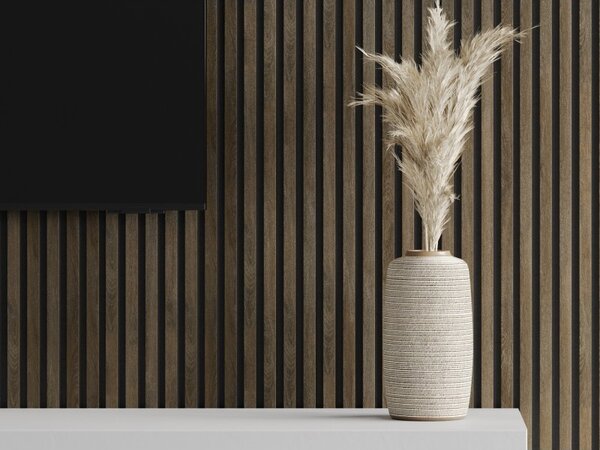 Mexen Lam-F, akustické stěnové lamely 275 × 31,5 cm, filc 6 mm, dub espresso, S105-275317-2812-065
