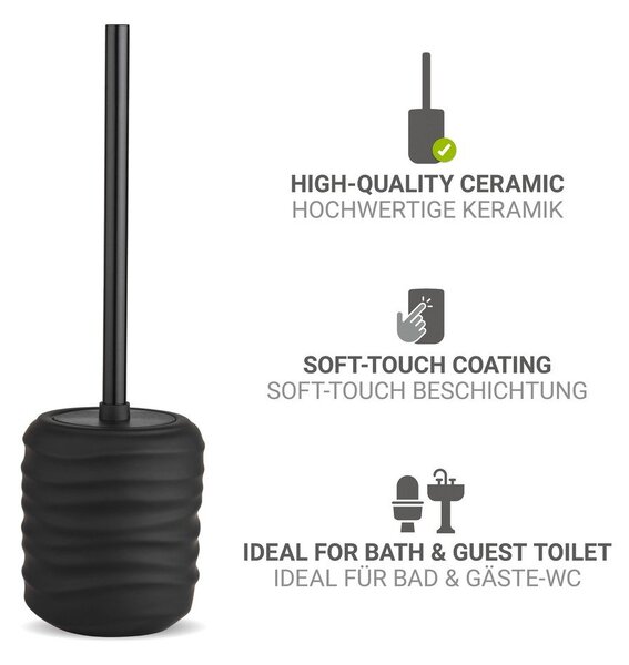 Černá keramická WC štětka Illana – Wenko