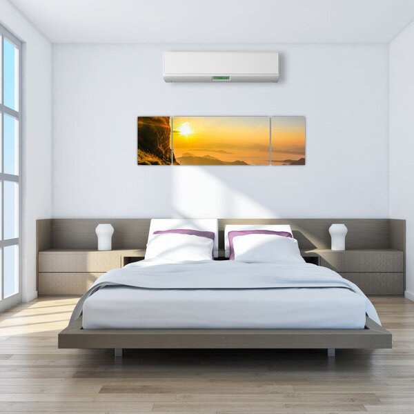 Obraz údolí v ranní mlze (170x50 cm)