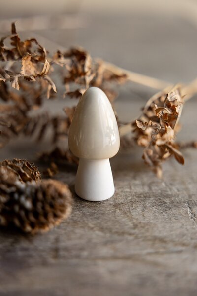 Podzimní dekorace Houba Bohult Beige 6 cm