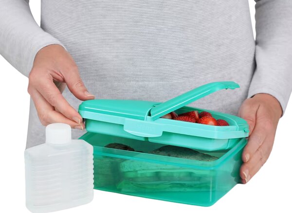 SISTEMA Krabička na svačinu/oběd s přihrádkami i lahvičkou, 1,5l - mix barev Barva krabiček SISTEMA: Zelená