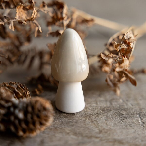 Podzimní dekorace Houba Bohult Beige 6 cm