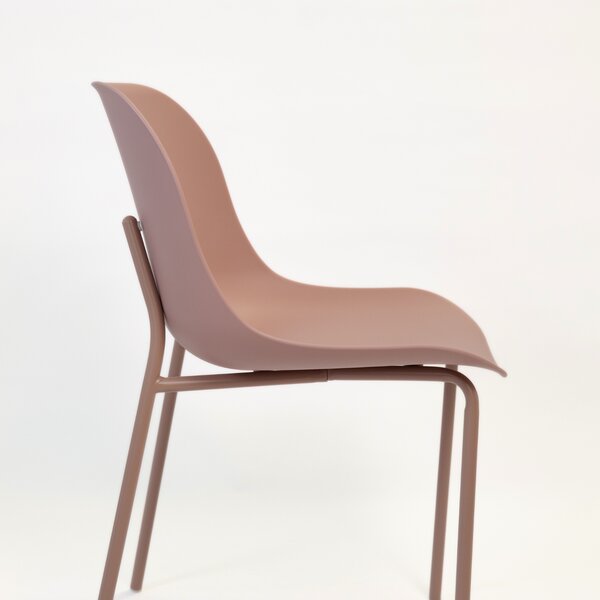 IDEPAR Designová jídelní židle ALUMA - lososová