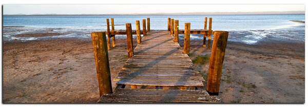 Obraz na plátně - Přírodní rezervace a molo - panoráma 5142A (105x35 cm)