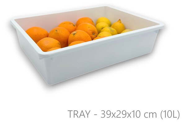 Usporadejto.cz Sada 3 úložných boxů do lednic a spíží, 3ks, TRAY - bilá