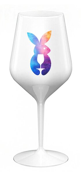 ZAJÍČEK - bílá nerozbitná sklenice na víno 470 ml