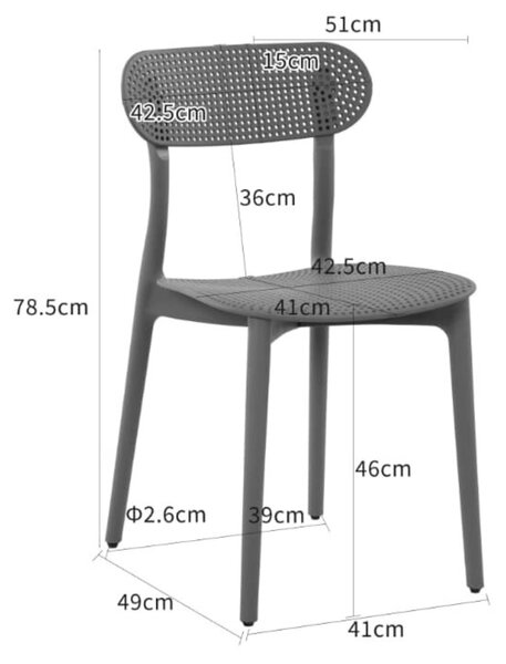 IDEPAR Designová jídelní židle TOLA - šedá