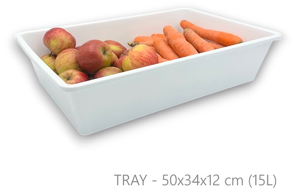 Usporadejto.cz Sada 3 úložných boxů do lednic a spíží, 3ks, TRAY - bilá