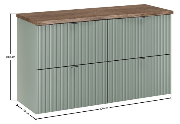 Comad Koupelnová skříňka pod deskové umyvadlo SET-LRG B NAT Casella 100 zelená/dub casella