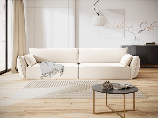 Béžová sametová pohovka 248 cm Vanda – Mazzini Sofas