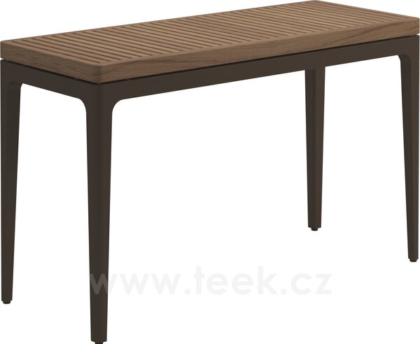 Gloster Hliníkový konzolový stolek Grid, Gloster, obdélníkový 103x40x63 cm, rám hliník barva white, deska teak