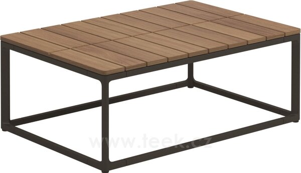 Gloster Konferenční stolek Maya, Gloster, obdélníkový 75x50x28 cm, rám hliník barva meteor, deska teak