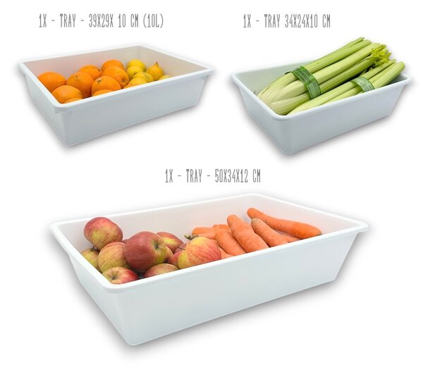 Usporadejto.cz Organizér, úložný box do spíží, šuplíků, TRAY - 39 x 29 x 10cm (10l), bílá