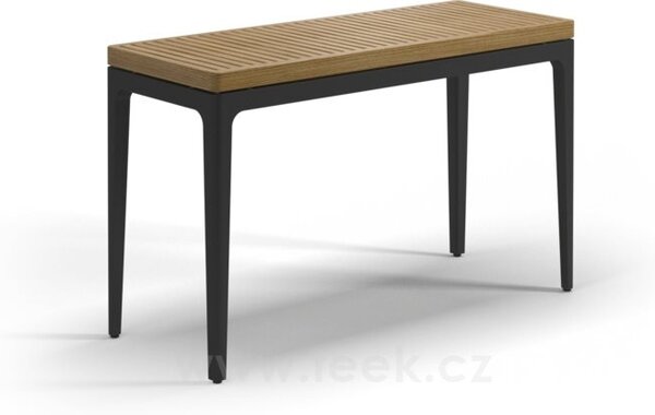 Gloster Hliníkový konzolový stolek Grid, Gloster, obdélníkový 103x40x63 cm, rám hliník barva white, deska teak