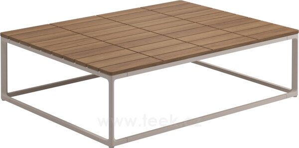 Gloster Konferenční stolek Maya, Gloster, obdélníkový 100x75x28 cm, rám hliník barva meteor, deska teak