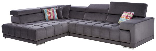 ROHOVÁ SEDAČKA, textil, antracitová Beldomo Speed - Sedací soupravy