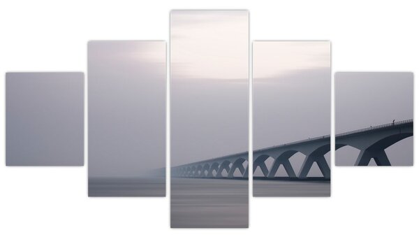 Obraz mostu v mlze (125x70 cm)