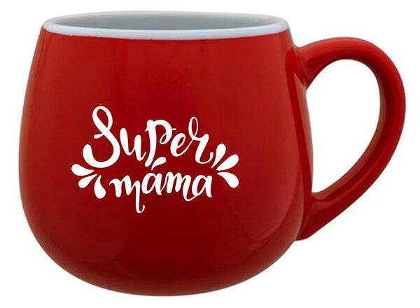 SUPER MÁMA (SPECIÁLNÍ EDICE) - červený keramický hrníček 300 ml