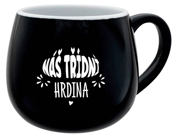 NÁŠ TŘÍDNÍ HRDINA - černý keramický hrníček 300 ml