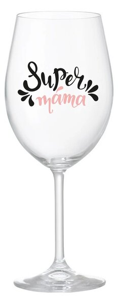 SUPER MÁMA (SPECIÁLNÍ EDICE) - čirá sklenice na víno 350 ml