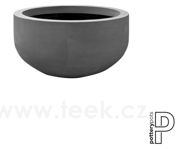 Pottery Pots Venkovní květináč kulatý City bowl S, Grey (barva šedá), kolekce Natural, kompozit Fiberstone, průměr 92 cm x v 50 cm, objem cca 269 l