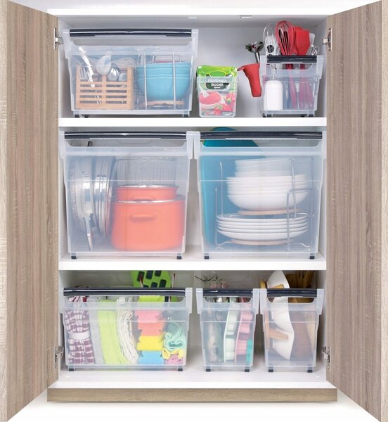 Prosperplast Úložný box, úzký s madlem, systémový NUK, 58x38x26, 30l