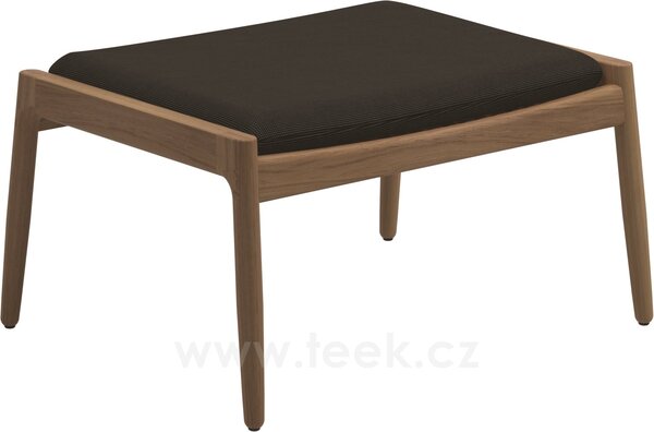 Gloster Teaková podnožka Archi, Gloster, rám teak, sedák venkovní tkanina barva Fife Granite