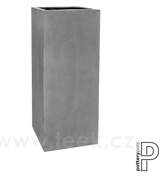Pottery Pots Venkovní květináč obdélníkový Bouvy XXL, Grey (barva šedá), kolekce Natural, kompozit Fiberstone, d 50 cm x š 50 cm x v 120 cm, objem cca 300 l