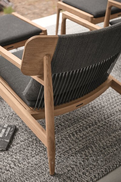 Gloster Teaková podnožka Archi, Gloster, rám teak, sedák venkovní tkanina barva Fife Granite