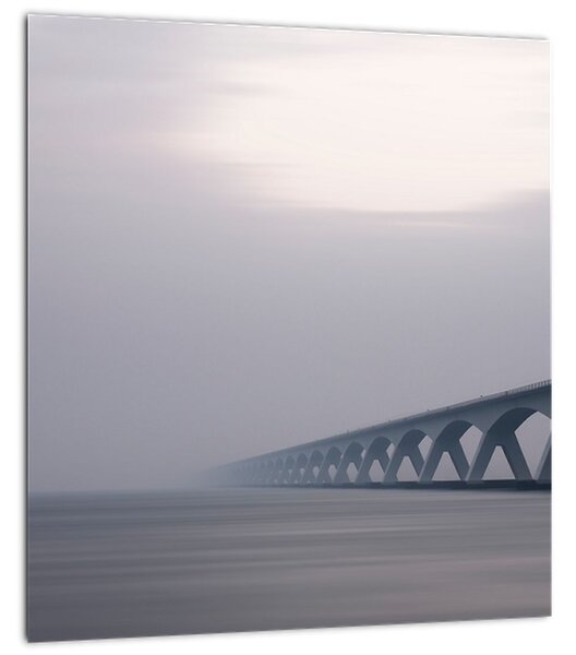 Obraz mostu v mlze (30x30 cm)