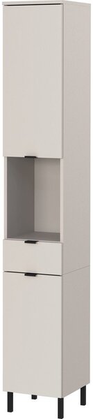 Krémová vysoká/úzká koupelnová skříňka 30x190 cm Arcena – Germania