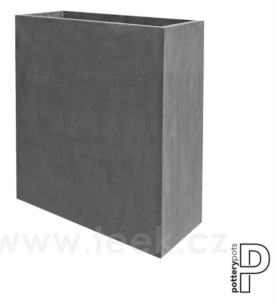 Pottery Pots Venkovní květináč obdélníkový Jort Slim high XL, Grey (barva šedá), kolekce Natural, kompozit Fiberstone, d 91 cm x š 36 cm x v 102 cm, objem cca 334 l