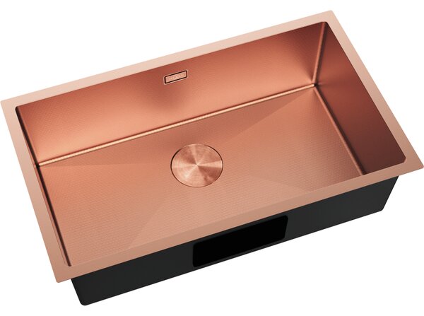 Mexen Trixo, 1-komorový nerezový dřez 750 x 440 mm, broušená měď, vzor voština, 6415751000-65HC