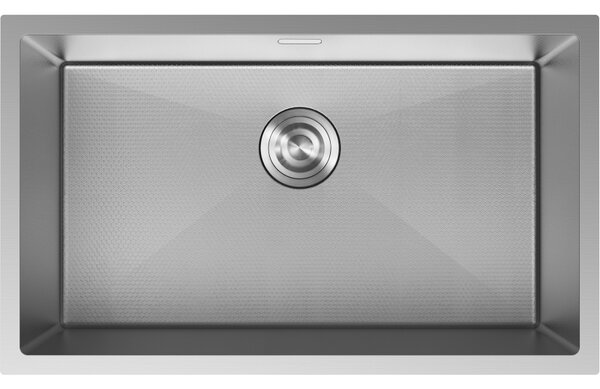 Mexen Trixo, 1-komorový nerezový dřez 750 x 440 mm, broušená ocel, vzor voština, 6415751000-01HC