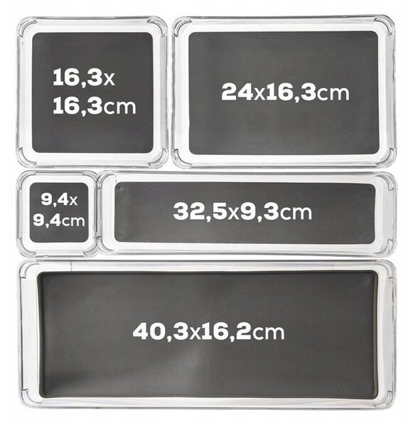 Orion Organizér do šuplíku kuchyně i koupelny, příborník GREY 33 x 9 x 5 cm