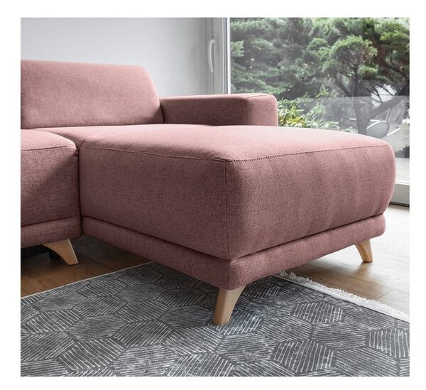 Růžová rozkládací/s úložným prostorem rohová pohovka Classy Sophie – Miuform