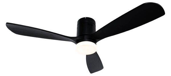 Stropní ventilátor černý 132 cm vč. LED stmívatelný s dálkovým ovládáním - Sofia