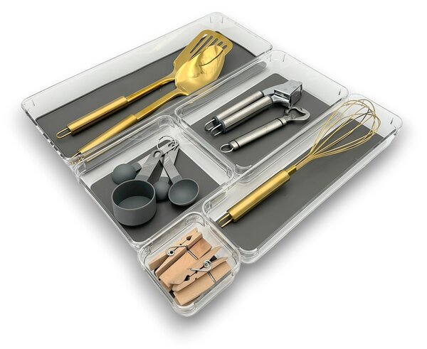 Orion Organizér do šuplíku kuchyně i koupelny, příborník GREY 33 x 9 x 5 cm