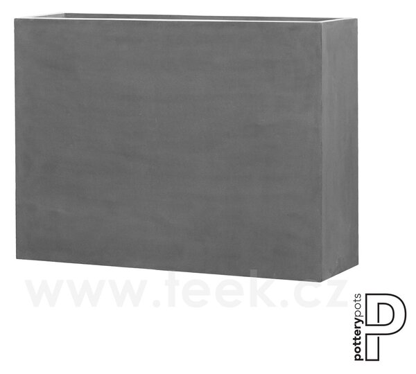 Pottery Pots Venkovní květináč obdélníkový Jort Slim L, Grey (barva šedá), kolekce Natural, kompozit Fiberstone, d 124 cm x š 33,5 cm x v 90 cm, objem cca 373 l
