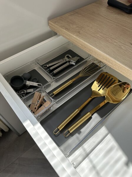 Orion Organizér do šuplíku kuchyně i koupelny, příborník GREY 33 x 9 x 5 cm