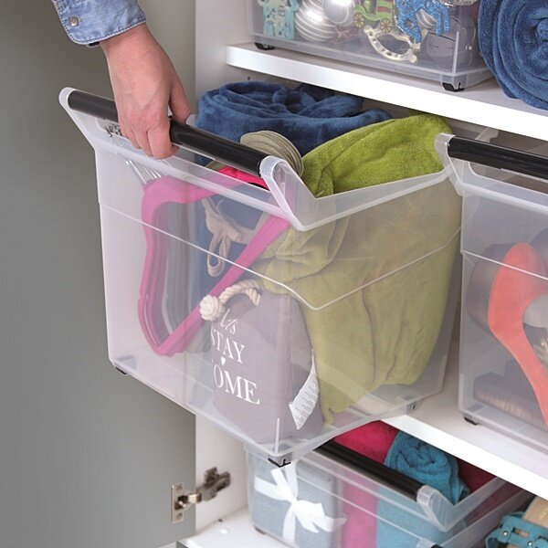 Prosperplast Úložný box, úzký s madlem, systémový NUK, 38x38x38, 44l