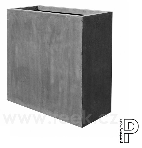 Pottery Pots Venkovní květináč obdélníkový Jort XL, Grey (barva šedá), kolekce Natural, kompozit Fiberstone, d 100 cm x š 45 cm x v 100 cm, objem cca 441 l